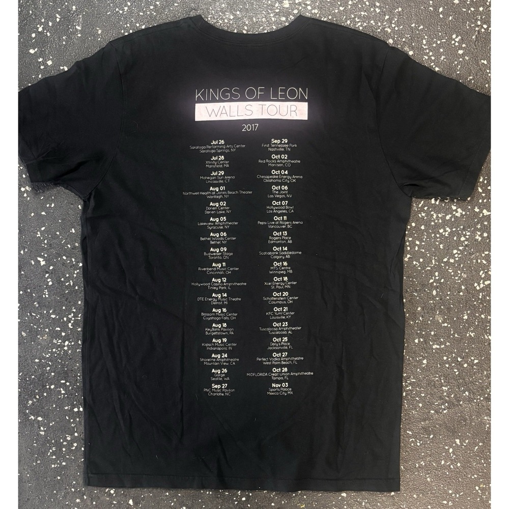 Kings of Leon Band Tee Large Black Walls Tour 2017 Festival Grunge Rock Music - Picture 12 of 13